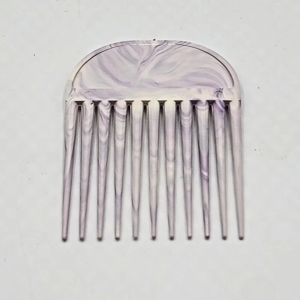 Vintage ACE Goody Genuine Hair Pick Pocket Comb Purple Marble Swirl USA Retro